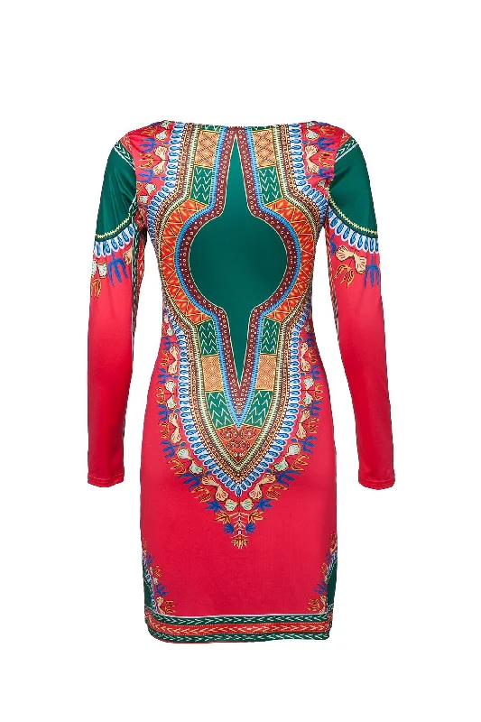 Classic Style Dress - Totem Print Women's Dress - African Design Dress +