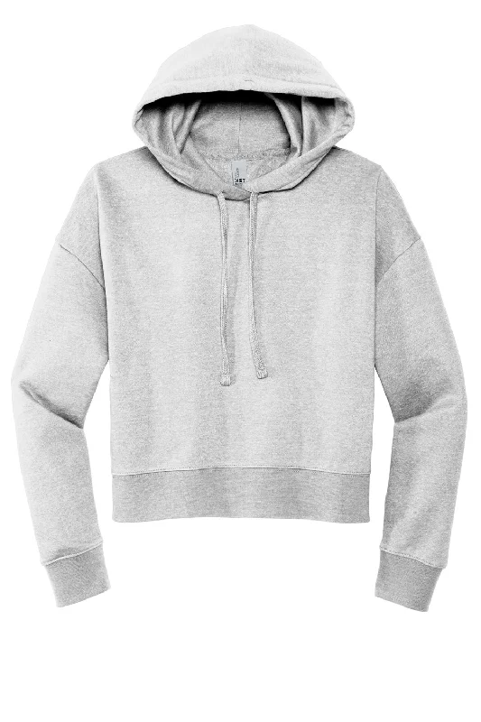 District Womens V.I.T. Fleece Hooded Sweatshirt Hoodie - Heather Light Grey