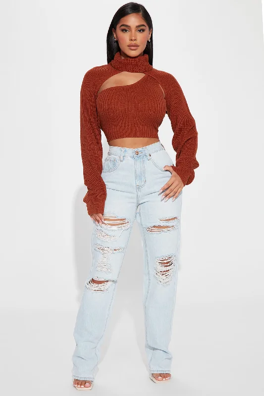 Feel It Out Turtleneck Sweater Set - Cognac