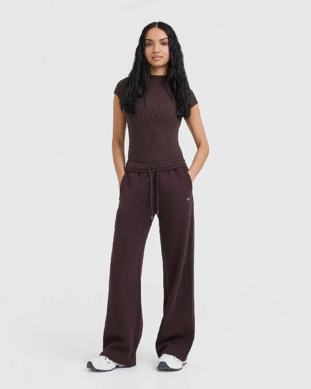 Foundations Straight Leg Joggers | Plum Brown