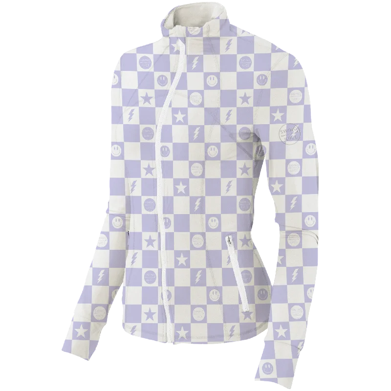 Golf Smiley Women's Full Zip by SwingJuice LLC