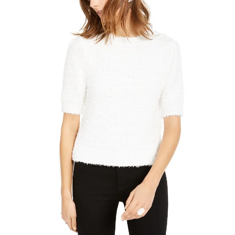 INC Womens Short Sleeve Puff Sweater