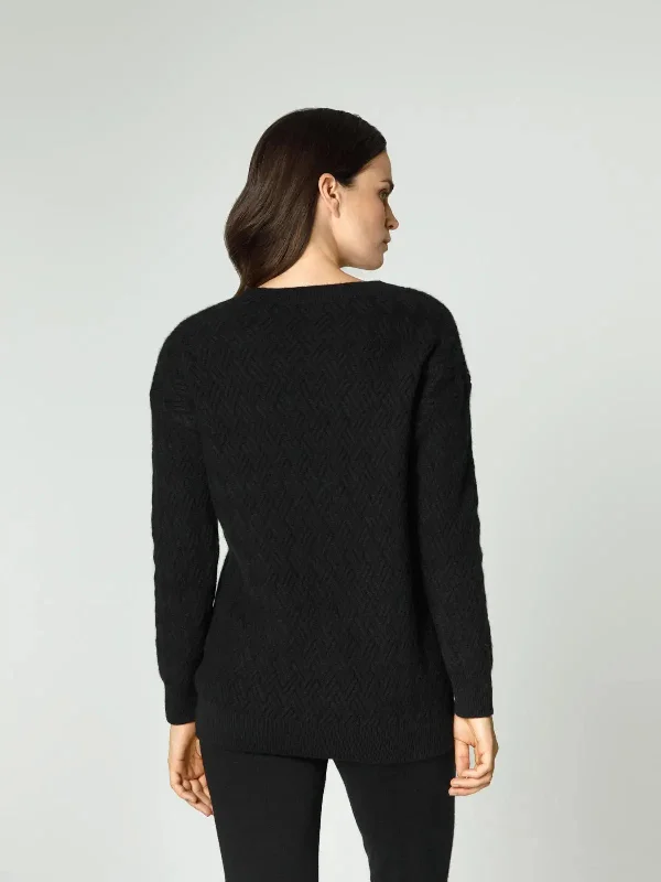 Structure knit cashmere jersey