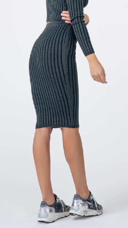 Reveal Silk Cashmere Rib Tube Skirt