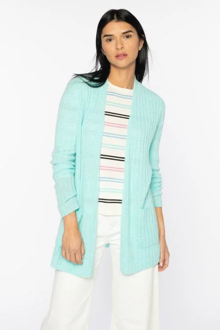 Kinross Cashmere Easy Rib Cardigan