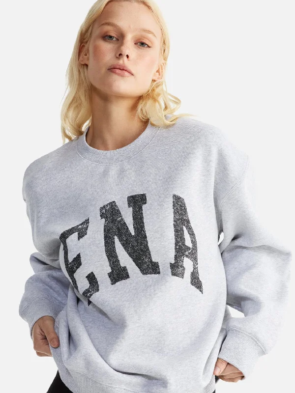 Lilly Oversized Sweater Collegiate - Grey Marle