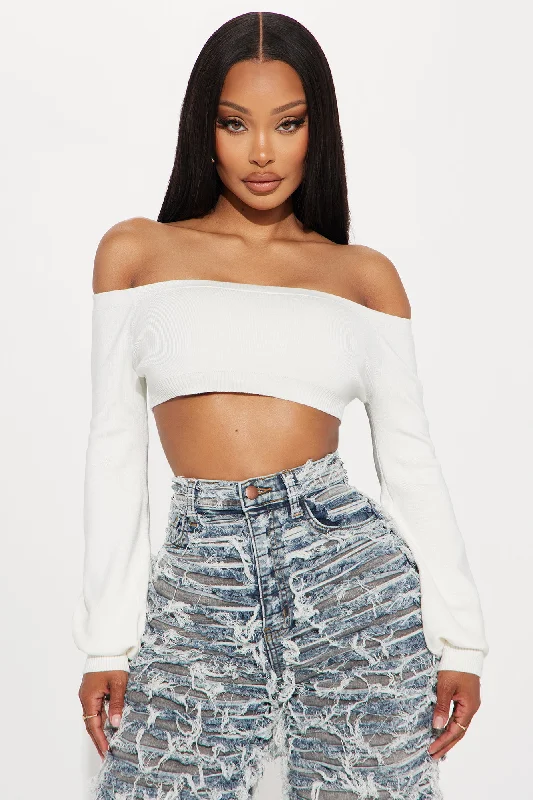 Lissy Off Shoulder Sweater - Ivory