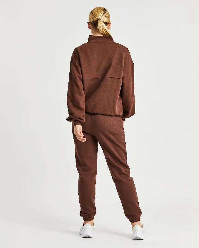 Luxe 1/2 Zip Pullover - Brown