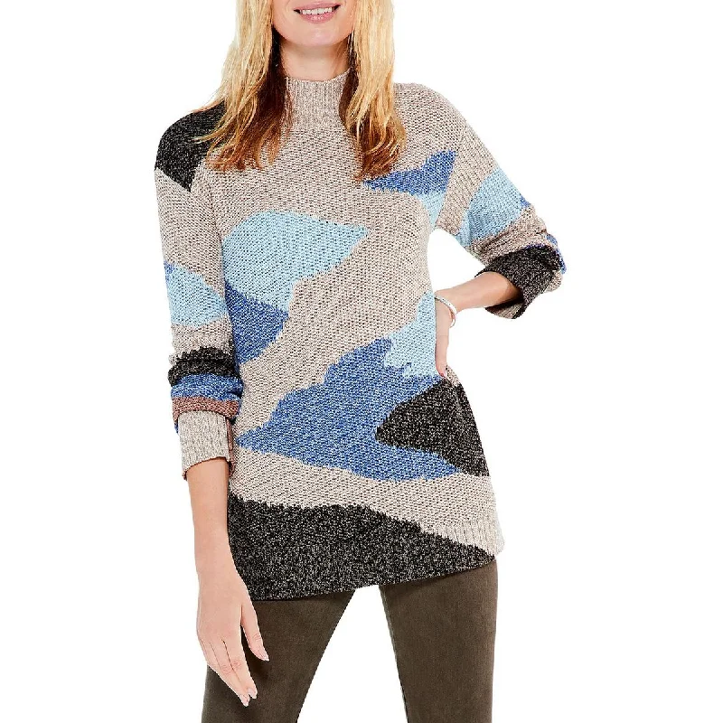 Nic + Zoe Womens Winter Waves Mock Neck Shirt Tunic Sweater