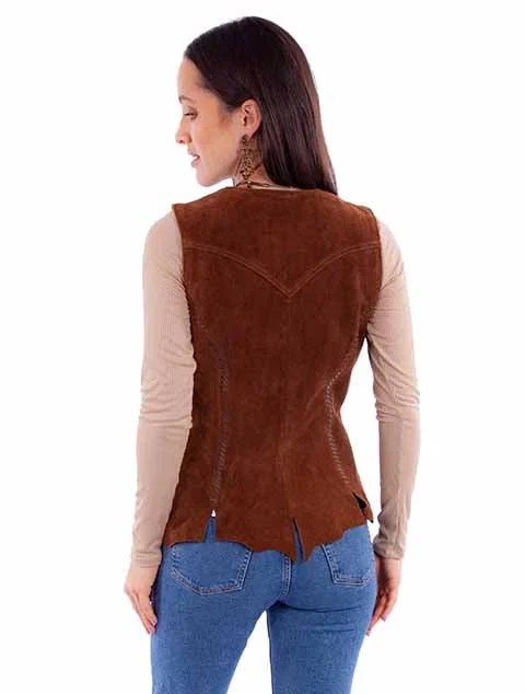 Scully Women's Leather Vest in Cafe Brown