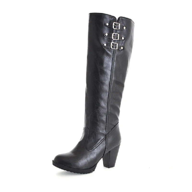 Set of Thick Heel Knee Boots +