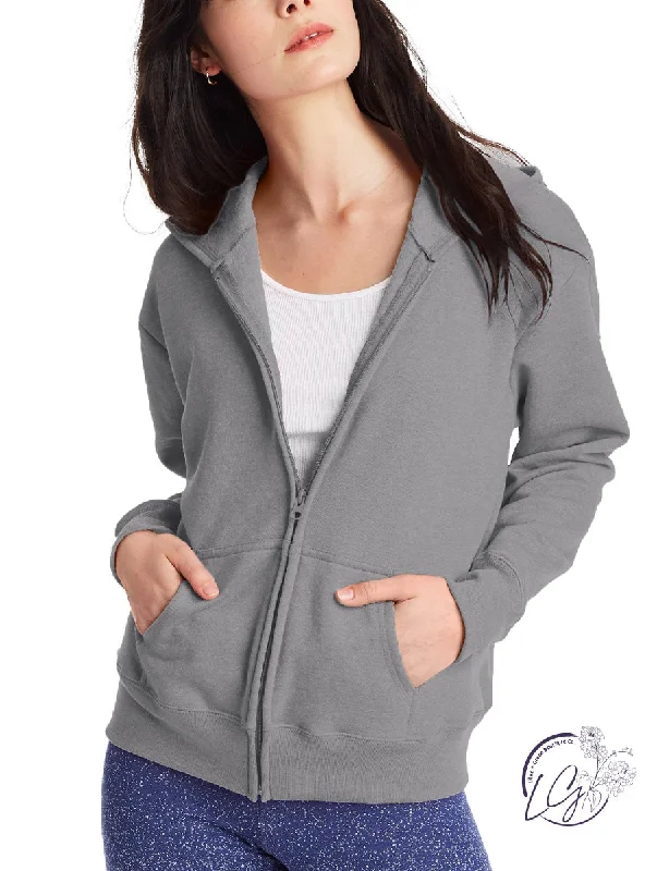 Signature Zip-Up Sweatshirt in Heather Grey