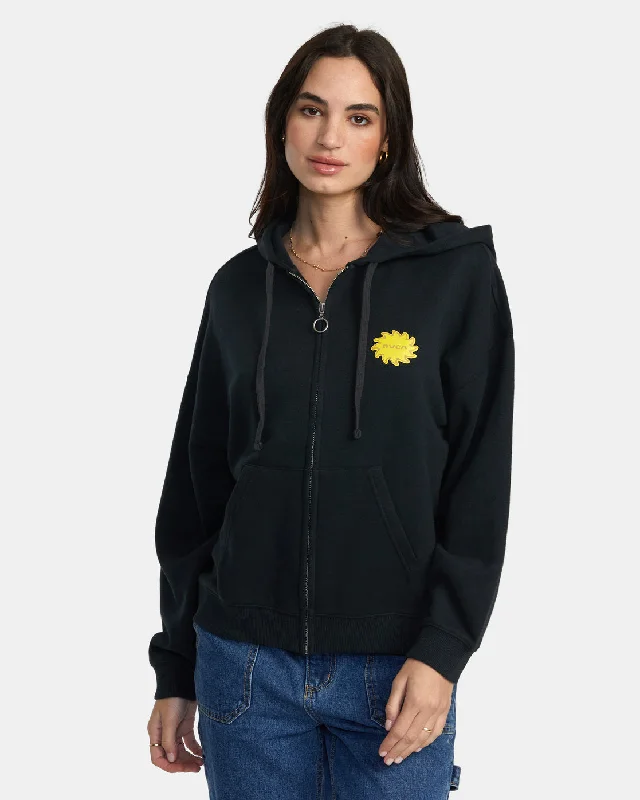 Sunny Thrift Zip-Up Hoodie - RVCA Black