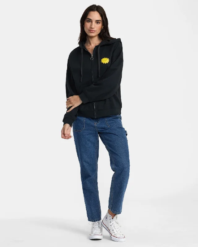 Sunny Thrift Zip-Up Hoodie - RVCA Black