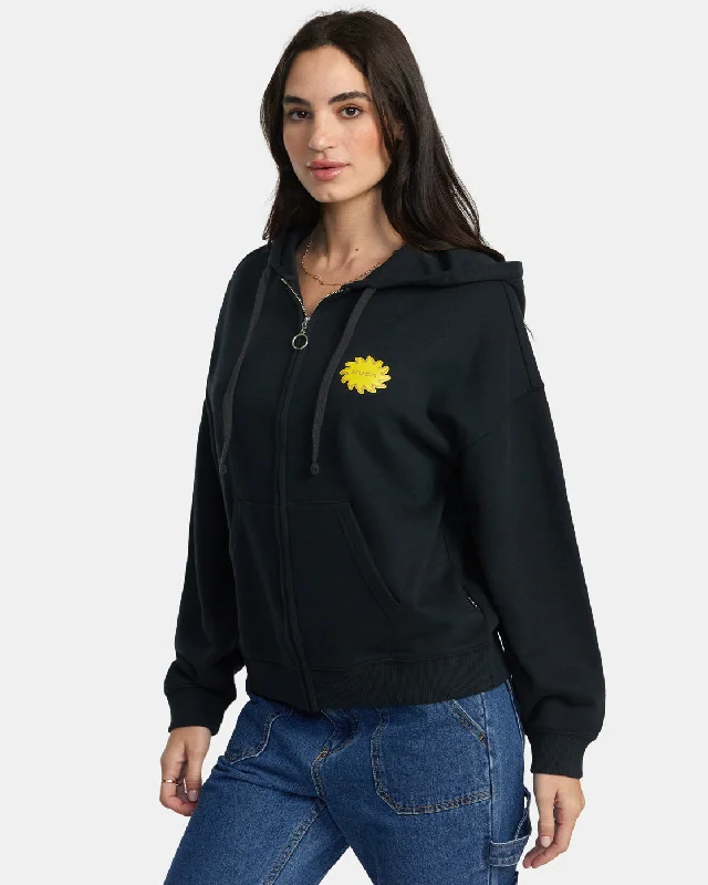 Sunny Thrift Zip-Up Hoodie - RVCA Black