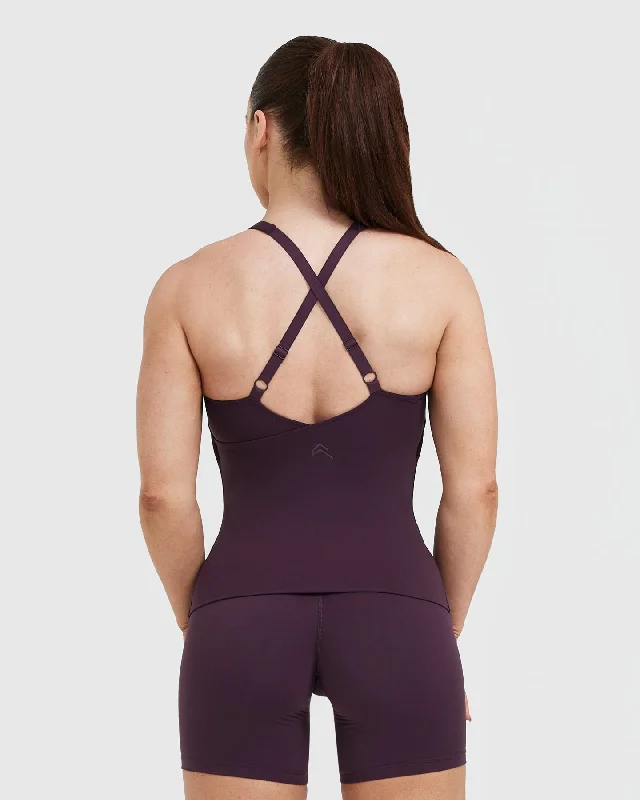 Unified V-Neck Cross Back Vest | Blackberry Purple