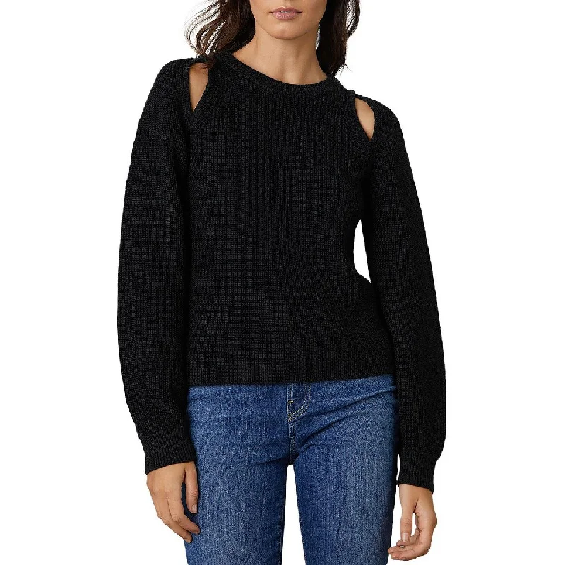 Velvet Womens Diane Cold Shoulder Wool Crewneck Sweater