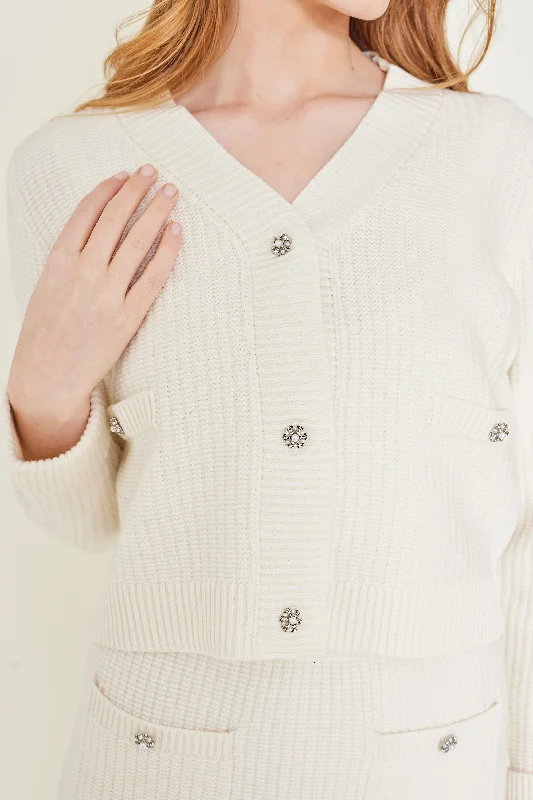 Vendôme Short Cardigan - Ivory