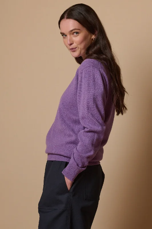 Women's Lambswool Crew Neck - Thistle Purple