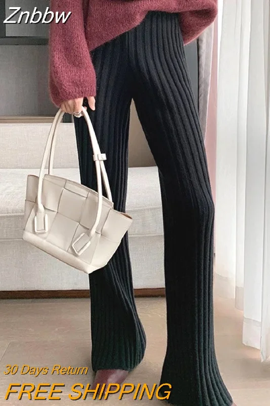 Znbbw Knit Long Sleeve Sweater Women Top And Pants 2023 Streetwear Two Piece Set Casual Loose Tracksuit Chic Pant Suits Outfit