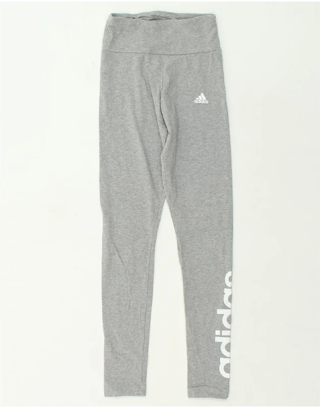 ADIDAS Womens Graphic Leggings UK 4/6 XS Grey