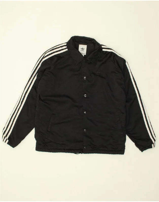 ADIDAS Womens Oversized Bomber Jacket UK 8 Small  Black Nylon