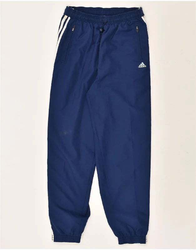 ADIDAS Womens Tracksuit Trousers Joggers UK 14 Medium Navy Blue Polyester