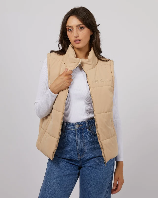 All About Eve Classic Puffer Vest Oatmeal