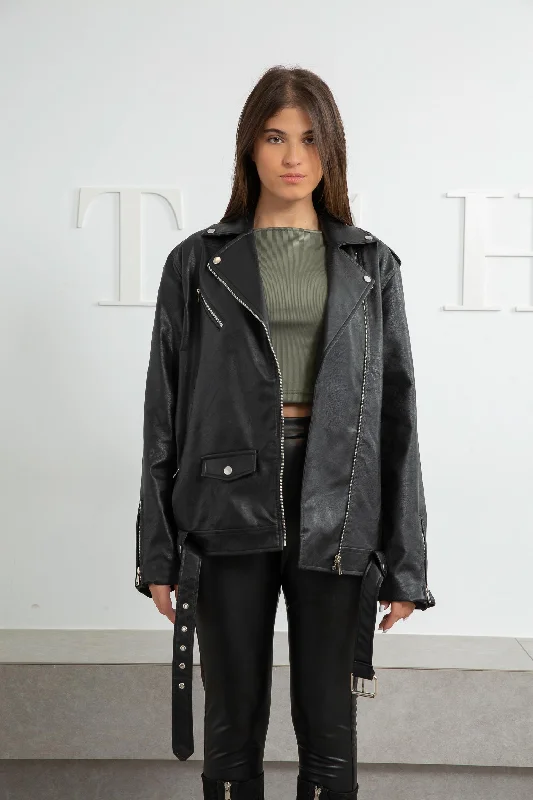 Biker Leather Jacket - Mitcha Label