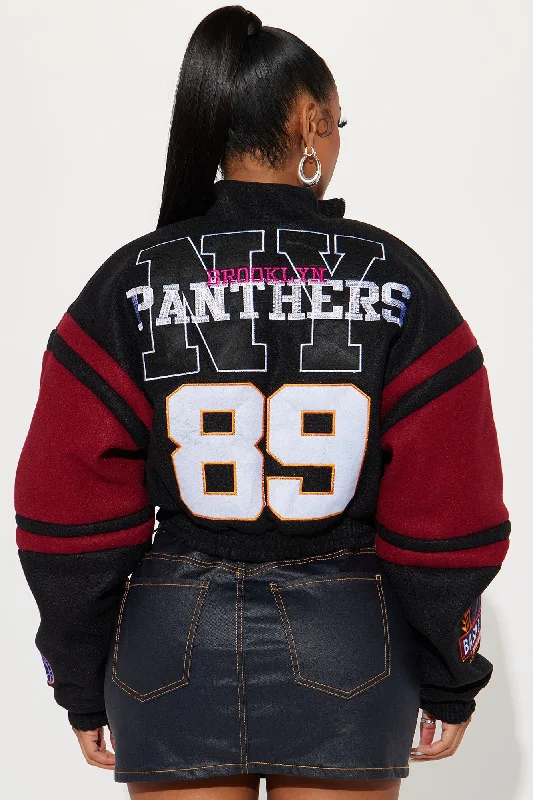 Brooklyn Hottie Bomber Jacket - Burgundy