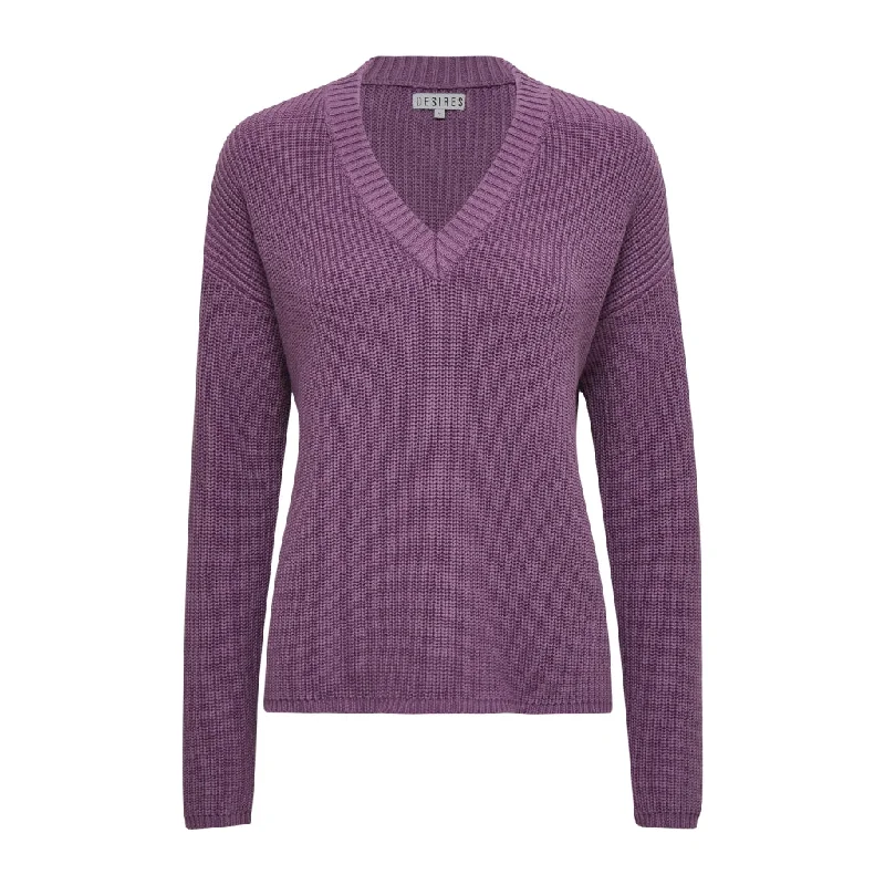 Chanet V-neck Pullover - CHINESE VIOLET