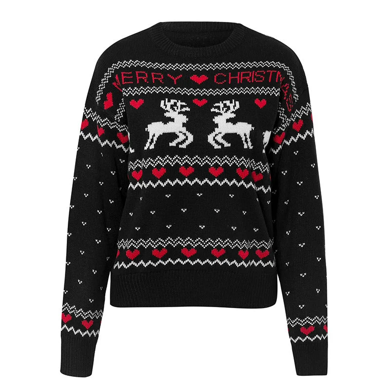 C2C Christmas love deer pullover bottoming sweater