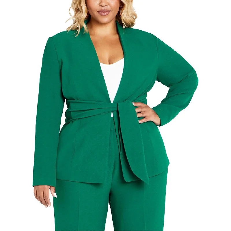 City Chic Womens Plus Audrie Solid  Open-Front Blazer