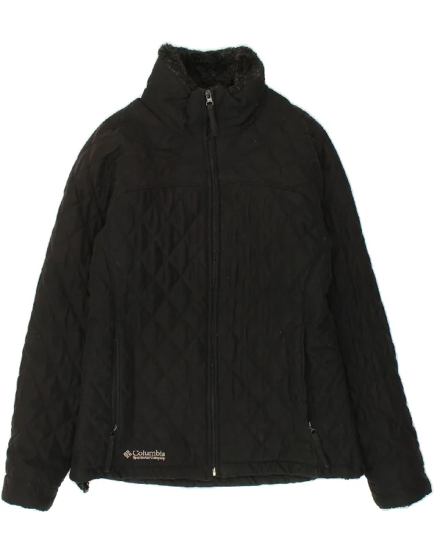 COLUMBIA Womens Quilted Jacket UK 14 Medium Black