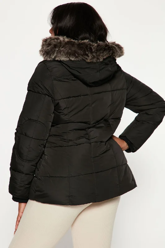 Cool Vibes Puffer Coat - Black