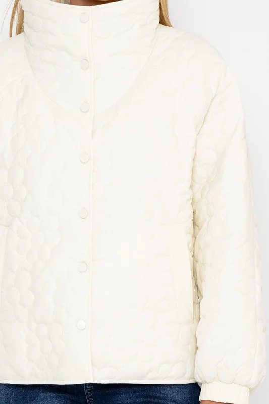 Cream Floral Quilt Boxy Jacket