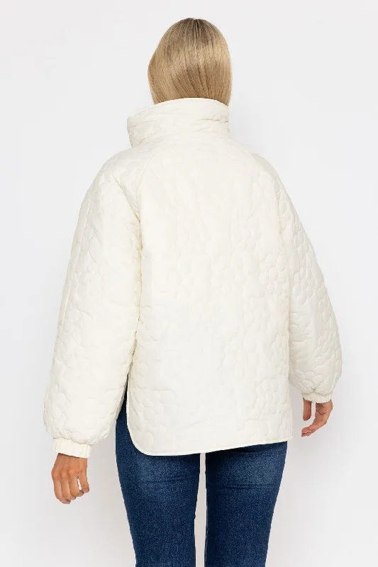 Cream Floral Quilt Boxy Jacket