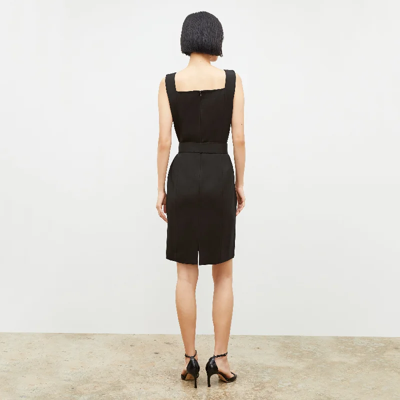 Cynthia Dress - Washable Wool Twill :: Black