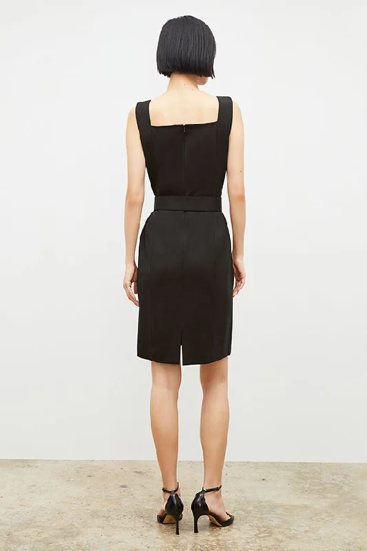 Cynthia Dress - Washable Wool Twill :: Black