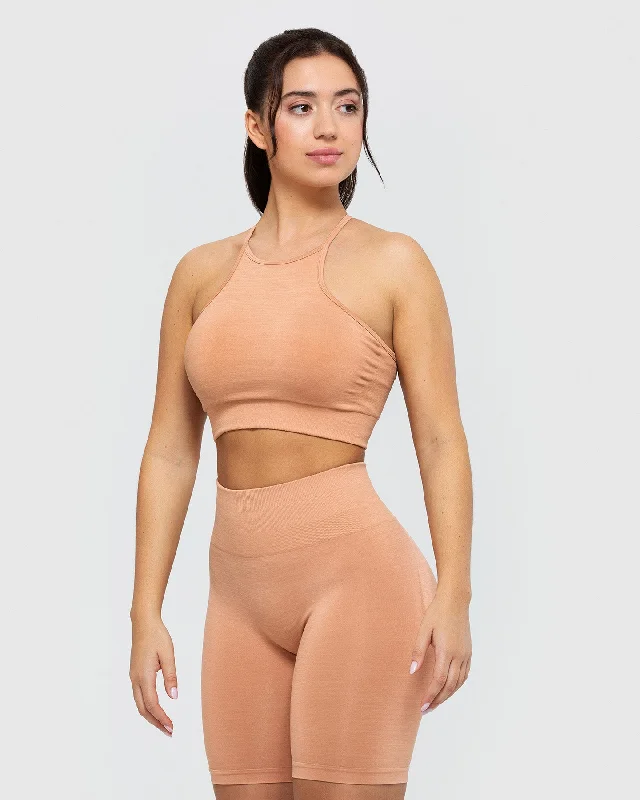 Define Seamless High Neck Bra | Clay