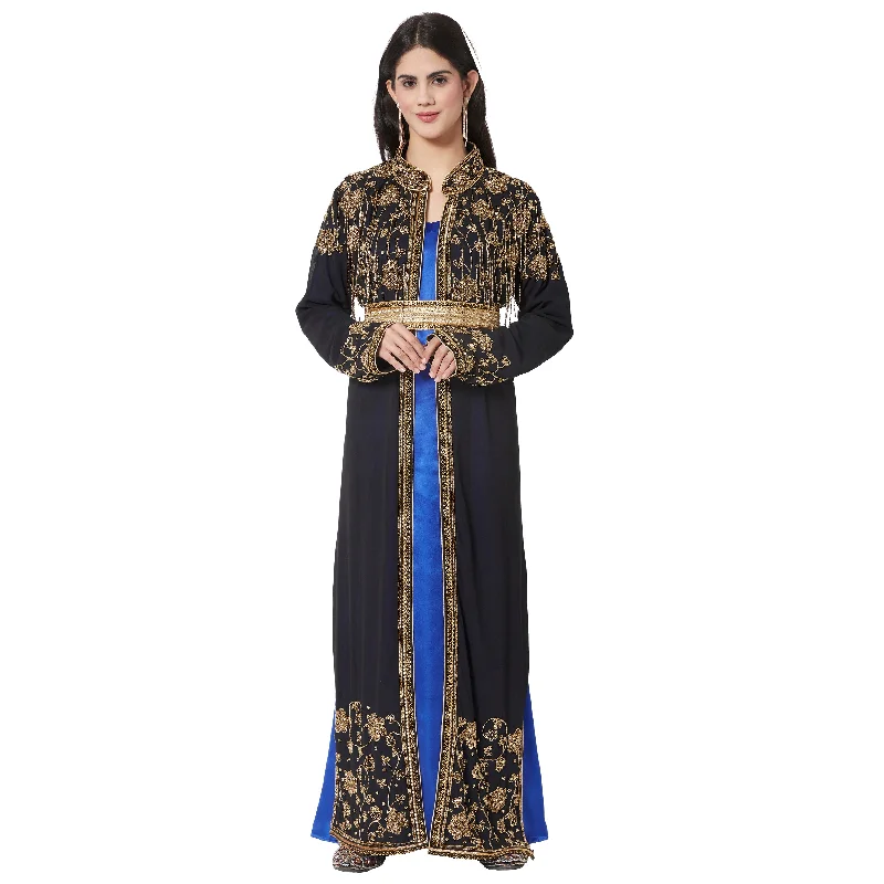 Long Cardigan with Golden Hand Work Embroidery by Maxim Creation