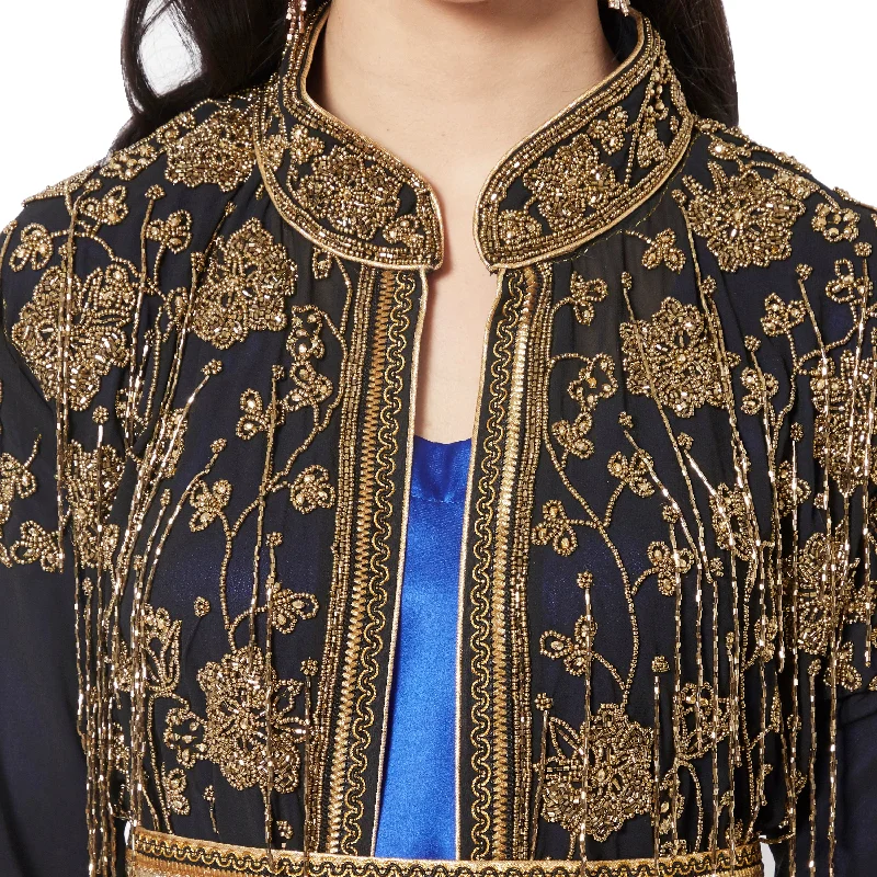 Long Cardigan with Golden Hand Work Embroidery by Maxim Creation