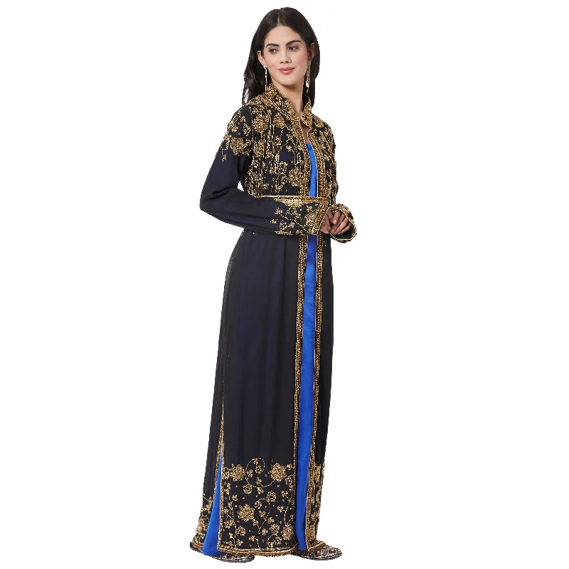 Long Cardigan with Golden Hand Work Embroidery by Maxim Creation