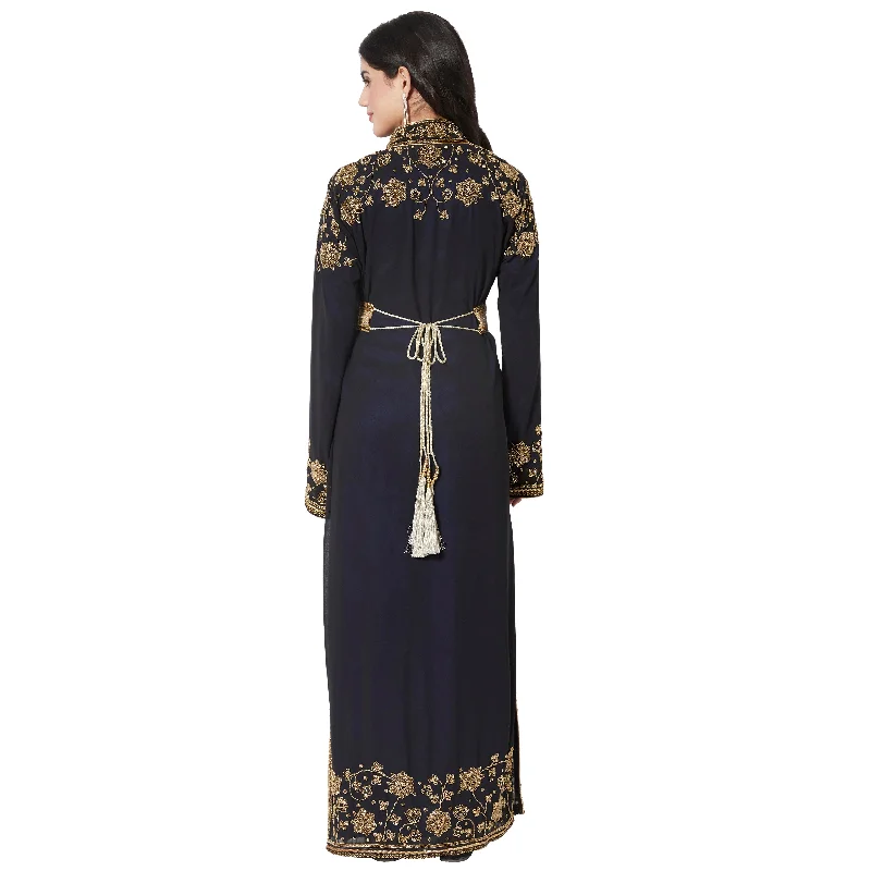 Long Cardigan with Golden Hand Work Embroidery by Maxim Creation