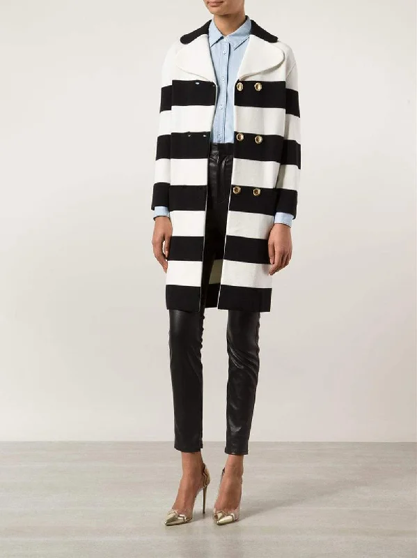 Double Breasted Stripe Coat