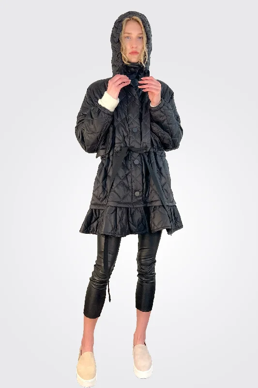 Oversized Down Coat - Black