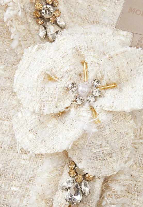 Embellished-trim Frayed-detail Flap-pocket Jacket