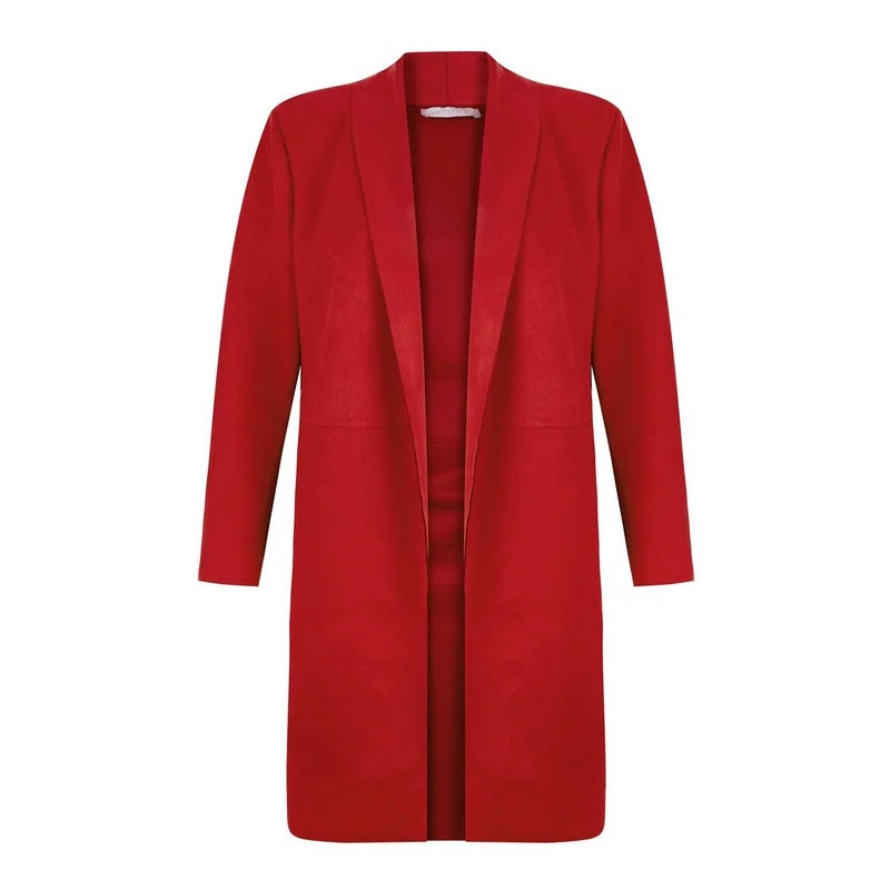 Heidi Sueded Coat in Red Alert