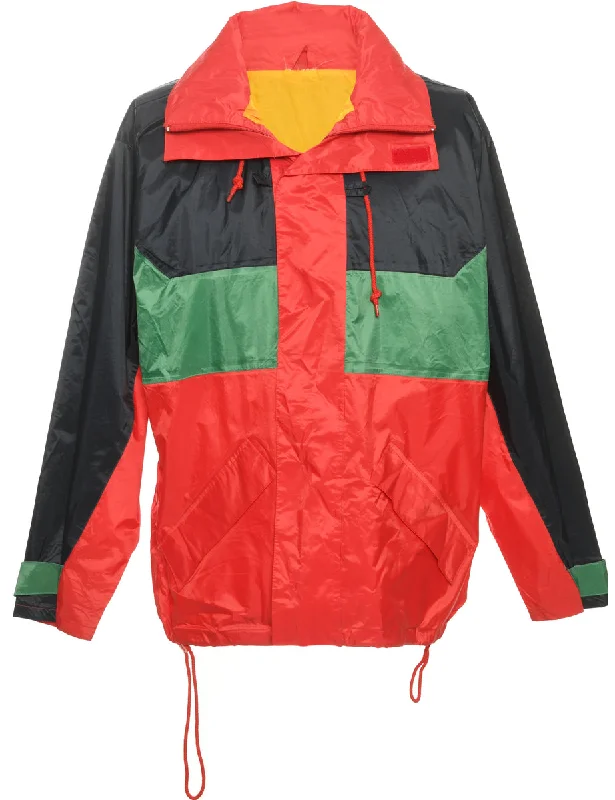 Hooded Multi Colour Nylon Jacket - L