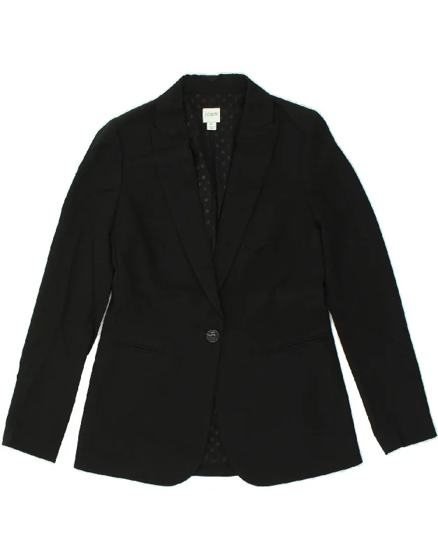 J. CREW Womens 1 Button Blazer Jacket US 0 XS Black Polyester